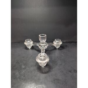 Cambridge Candle Holder 3 Arm‎ Depression Glass, Centerpiece, Art Deco Lighting